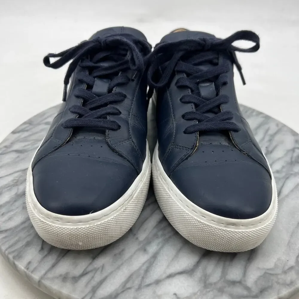 Greats Mens 8.5 Shoes Navy The Royale Leather Lace Up Low Top Casual Sneakers